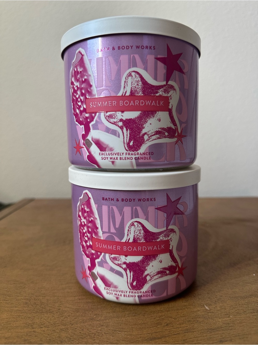 X2 Bath & Body Works Summer Boardwalk 3-Wick Candles NEW